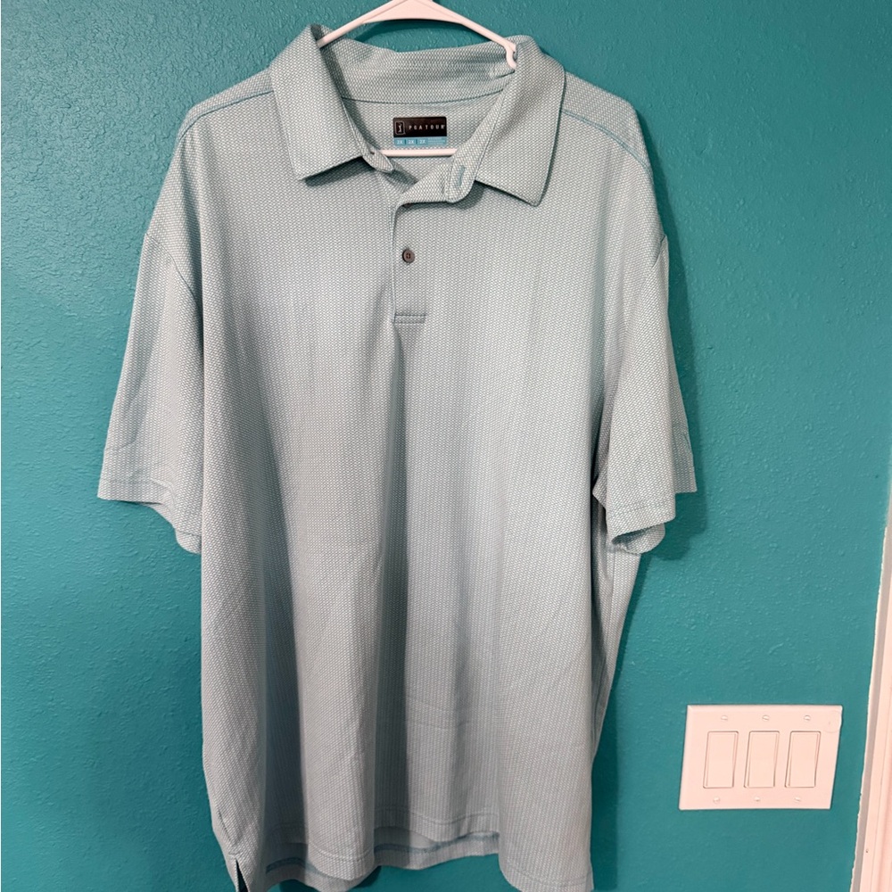 PGA Tour Light Blue Men's Polo